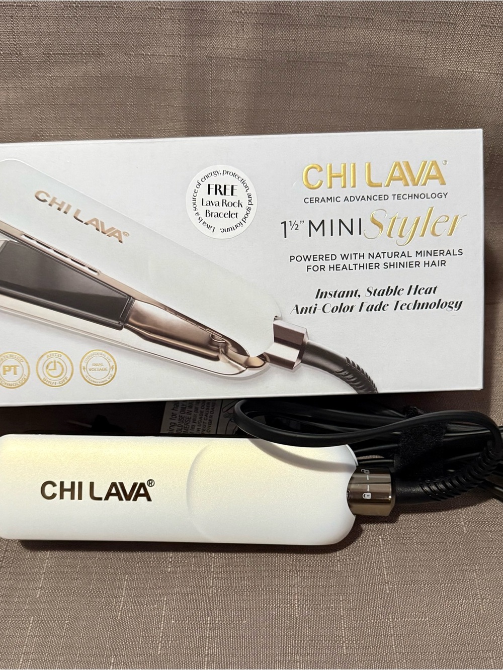 CHI LAVA 1½" Mini Styler Hair Straightener - White